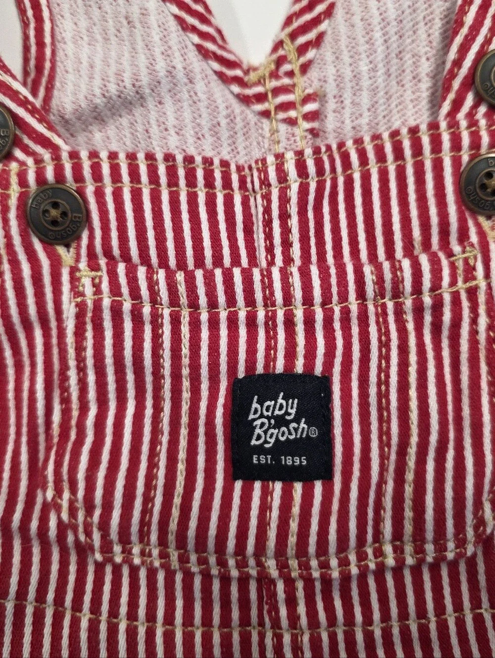 Osh Kosh B'gosh Red & White Striped Kids Overall Dress